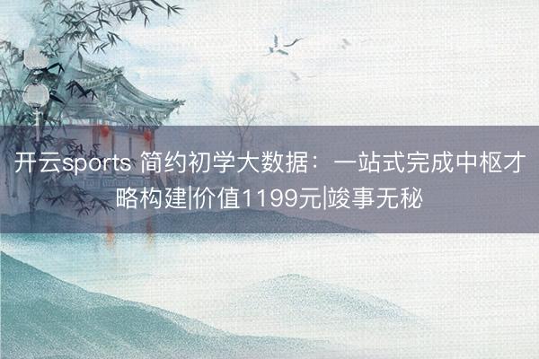 开云sports 简约初学大数据：一站式完成中枢才略构建|价值1199元|竣事无秘