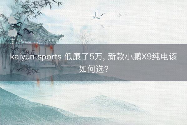 kaiyun sports 低廉了5万， 新款小鹏X9纯电该如何选?